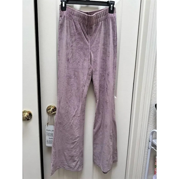 Avia Women's Flared Velour Pants Purple Size S Casual Wide-Leg​ - Picture 1 of 8